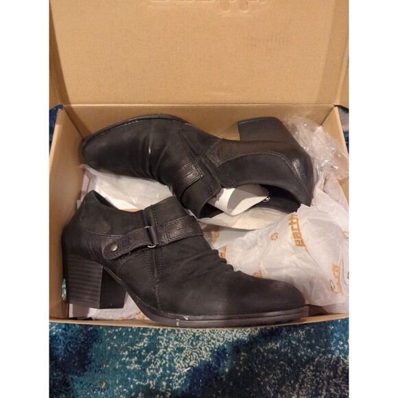 Earth Size 8 Angel Shootie Womens Black Leather Strap Ankle & Booties Boots - Picture 2 of 3